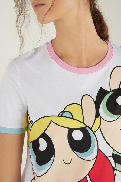 White Powerpuff Girls Short Sleeve Cotton Nightgown, , large image number 3