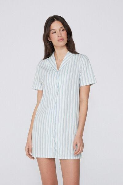Blue Button-Up Nightgown, 5701_386Y, large image number 0