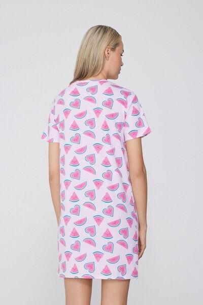 Pink Watermelon Print Nightgown, , large image number 1