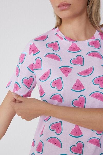 Pink Watermelon Print Nightgown, , large image number 2
