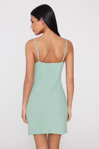 Green Thin Strap Pointelle Nightgown, 5701_360Z, medium