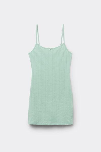 Green Thin Strap Pointelle Nightgown, 5701_360Z, large image number 3