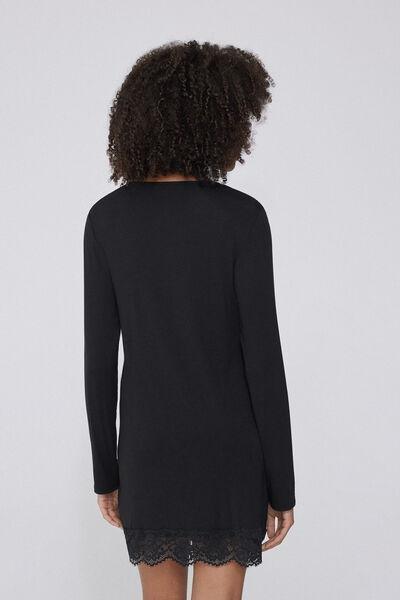 Black Long-Sleeved Nightdress, , large image number 2