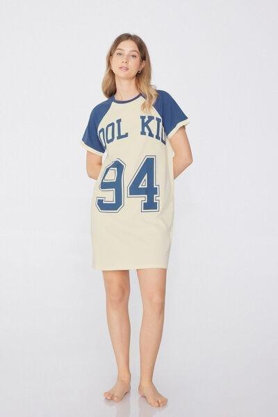 Blue Printed Nightdress, , large image number 1