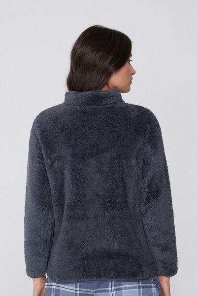 Grey Zippered Teddy Jacket, 5701_731Y, large image number 2