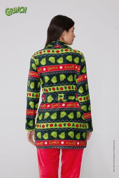 Black Christmas Grinch Light Fleece Dressing Gown, 5701_958Y, medium
