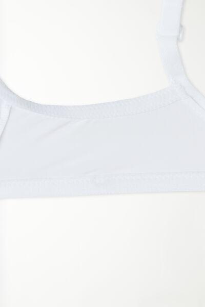 White Unpadded Balconette Bra, White, large image number 4