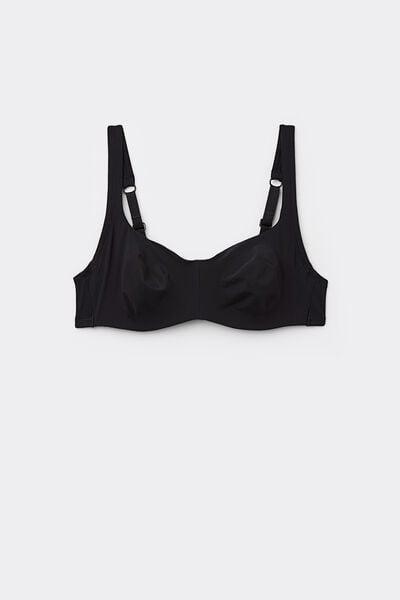 Black Paris Recycled Microfibre Balconette Bra, Black, large image number 4