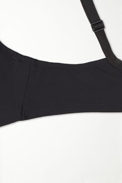 Black Paris Recycled Microfibre Balconette Bra, Black, large image number 5