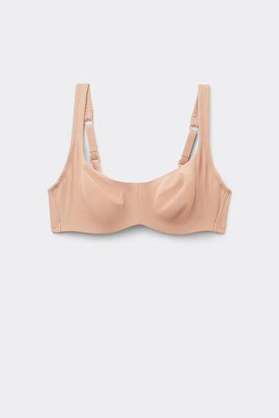 Beige Unpadded Balconette Bra, Natural Blush, large image number 6