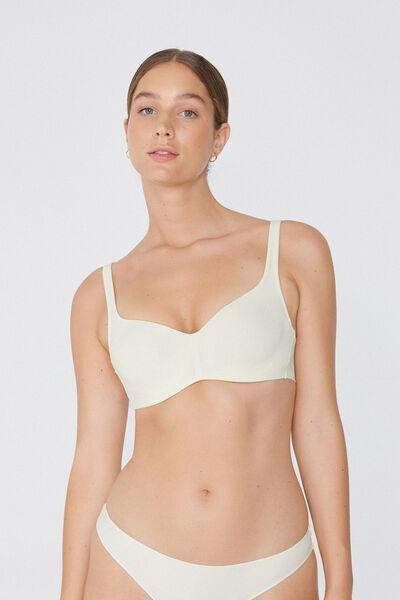 Cream Paris Recycled Microfibre Balconette Bra, Ivory Cream, large image number 0