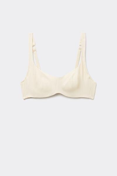 Cream Paris Recycled Microfibre Balconette Bra, Ivory Cream, large image number 3