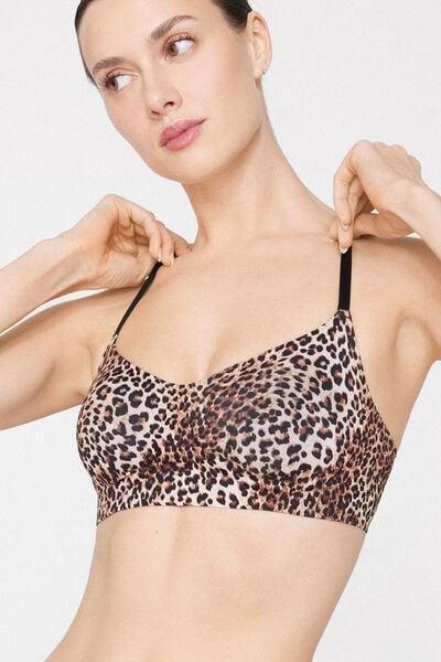 Brown Animal Print Natural Lifting Laser Cut Printed Balconette Bra, 5701_216Z, large image number 3