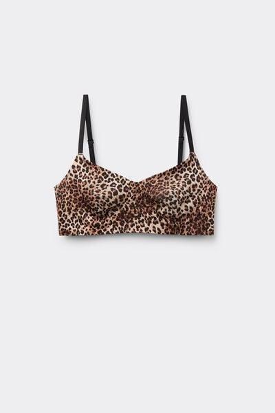 Brown Animal Print Natural Lifting Laser Cut Printed Balconette Bra, 5701_216Z, large image number 4