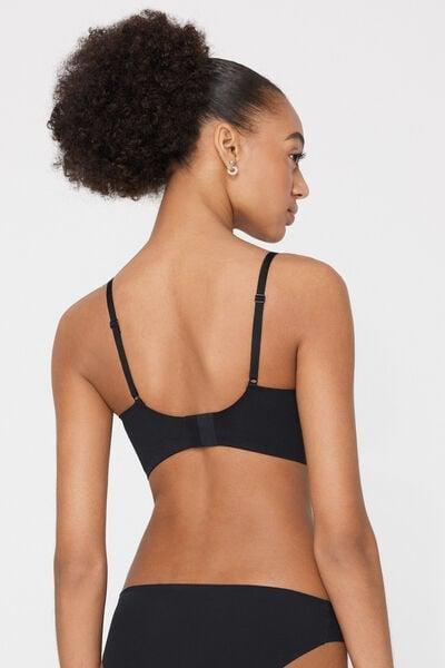 Black Natural Lifting Laser Cut Balconette Bra, Black, large image number 2