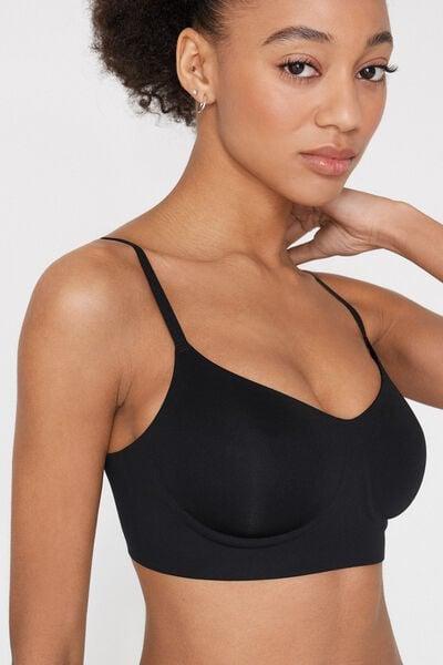 Black Natural Lifting Laser Cut Balconette Bra, Black, large image number 3
