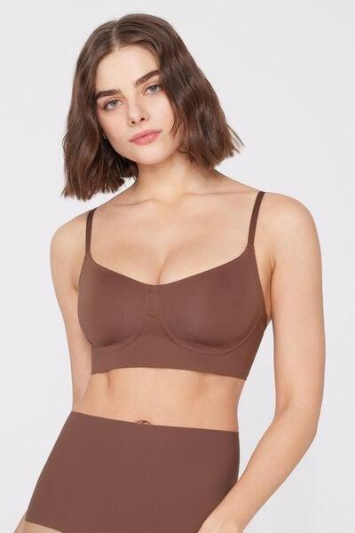 Caramel Natural Lifting Collagen Laser Cut Balconette Bra, 5701_304Y, large image number 1