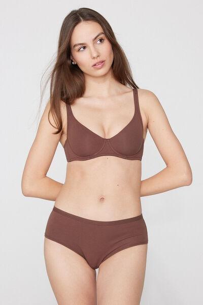 Brown Paris Organic Cotton Balconette Bra, 5701_304Y, large image number 0