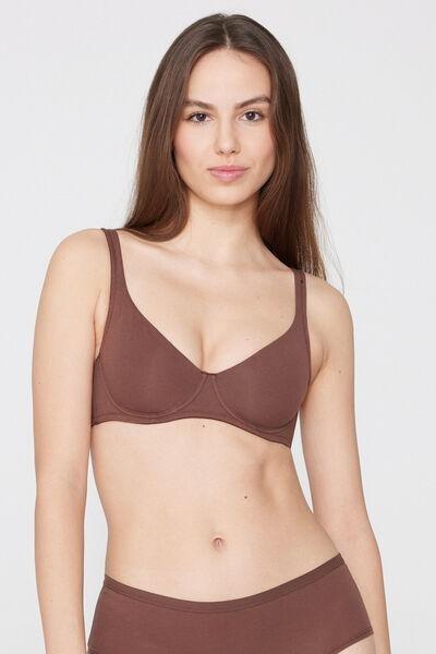Brown Paris Organic Cotton Balconette Bra, 5701_304Y, large image number 1