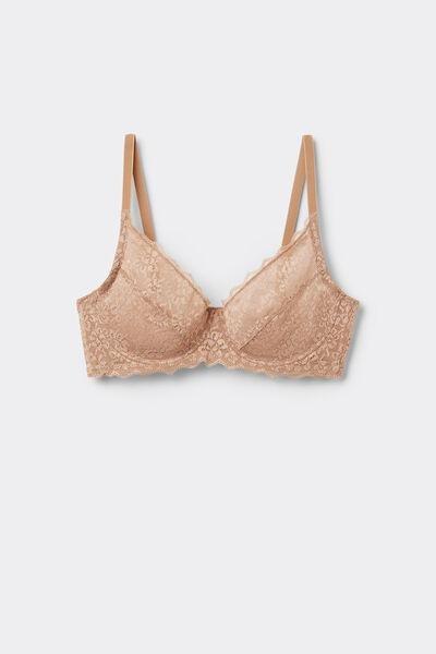 Beige Unpadded Balconette Lace Bra, Natural Blush, large image number 4