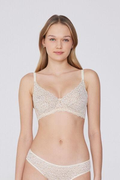 Cream Unpadded Balconette Bra, Ivory Cream, medium