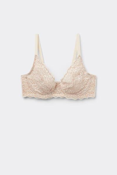 Cream Unpadded Balconette Bra, Ivory Cream, large image number 3