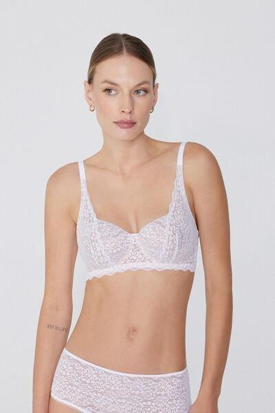 White Unpadded Balconette Bra, , large image number 0