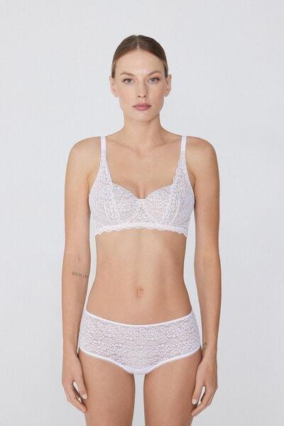 White Unpadded Balconette Bra, , large image number 3