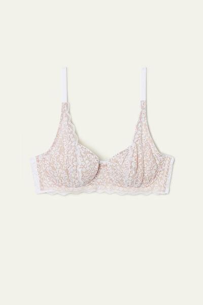 White Paris Recycled Lace Unpadded Balconette Bra, Women, , large image number 4
