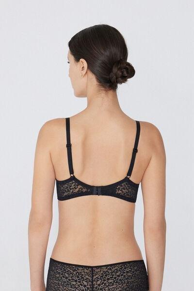 Black Unpadded Balconette Bra, , large image number 2