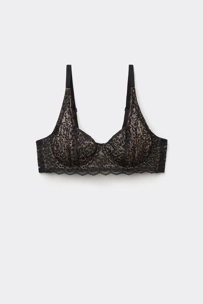 Black Unpadded Balconette Bra, , large image number 4