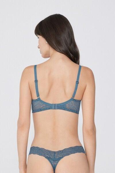 Blue Unpadded Balconette Bra, 5701_066Y, large image number 2