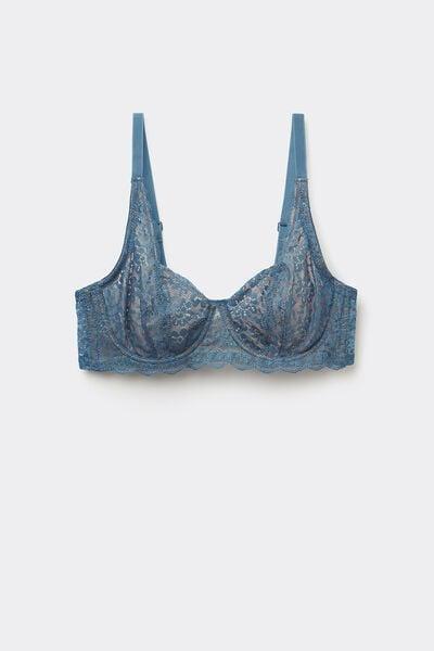 Blue Unpadded Balconette Bra, 5701_066Y, large image number 4