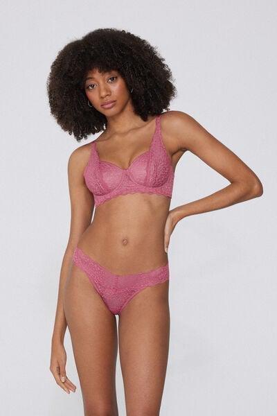 Pink Unpadded Lace Balcony Bra, 5701_322Y, large image number 0