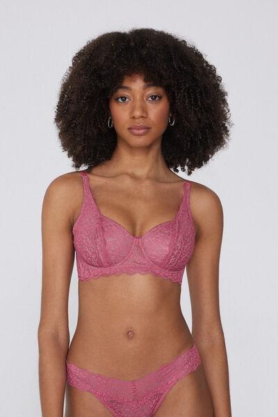 Pink Unpadded Lace Balcony Bra, 5701_322Y, large image number 1