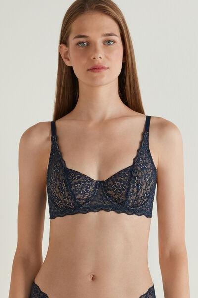 Blue Unpadded Balconette Bra, , large image number 0