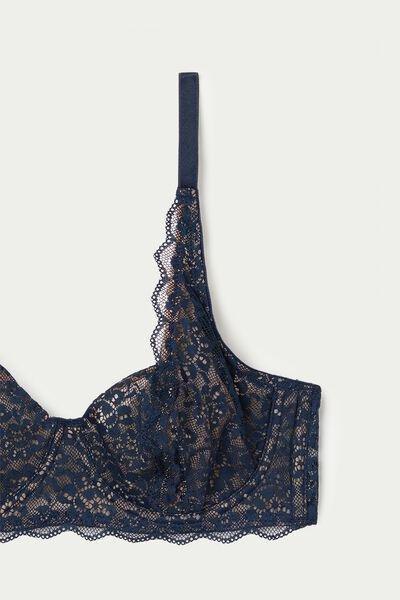 Blue Unpadded Balconette Bra, Absolute Blue, large image number 6