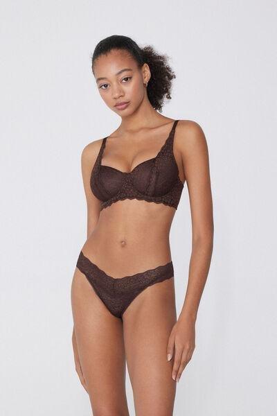 Brown Unpadded Balconette Bra, 5701_830W, large image number 0