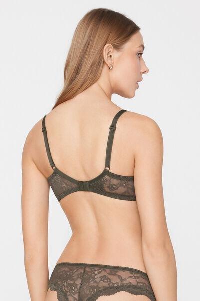 Green Paris Recycled Lace Unpadded Balconette Bra, 5701_226Z, large image number 2