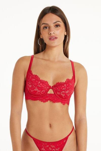 Red Paris Loveletter Lace Balconette Bra, , large image number 0
