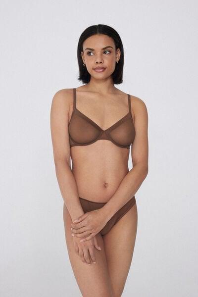Caramel Essential Tulle Balconette Bra, 5701_304Y, large image number 0