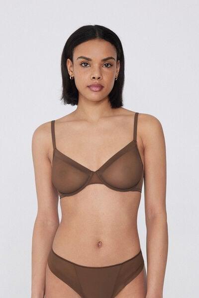 Caramel Essential Tulle Balconette Bra, 5701_304Y, large image number 1