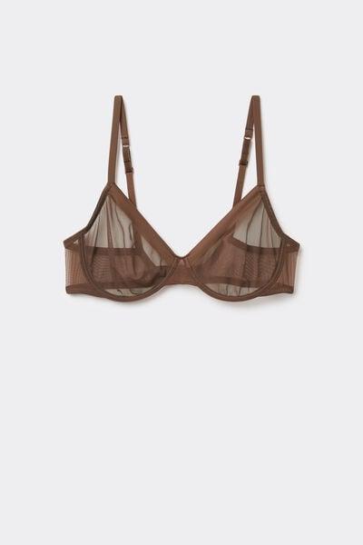 Caramel Essential Tulle Balconette Bra, 5701_304Y, large image number 4
