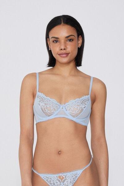 Blue Lace Bliss Balconette Bra, 5701_307Y, large image number 0