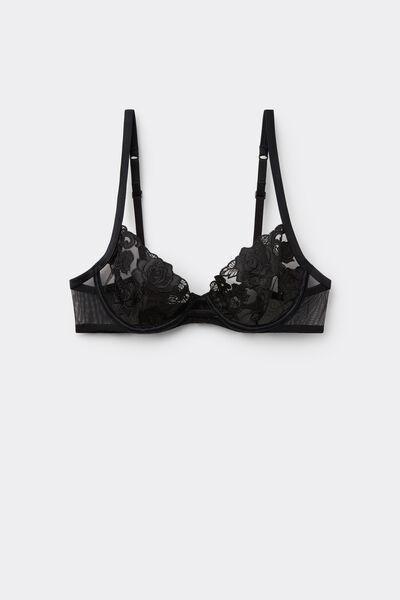 Black Paris Rose Wonder Balconette Bra, Black, large image number 4