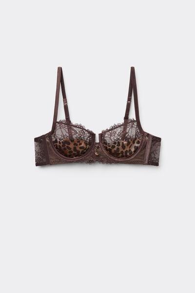 Grey Paris Classy Animal Print Balconette Lace Bra, 5701_983Y, large image number 3