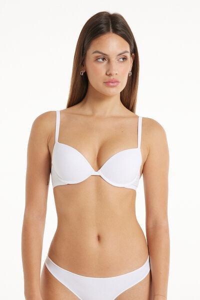 White Microfibre Push-Up Bra, , large image number 0