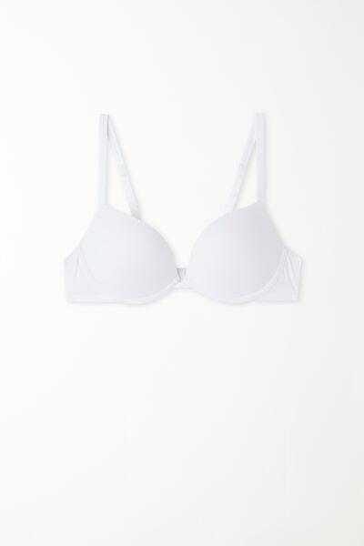 White Microfibre Push-Up Bra, , large image number 4