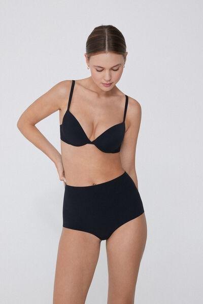Black Padded Push-Up Bra, Black, large image number 0