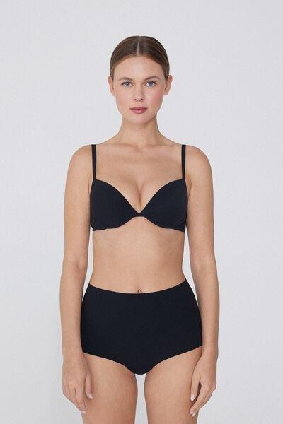 Black Padded Push-Up Bra, Black, large image number 3